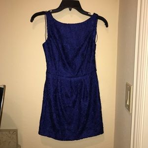 Vibrant blue lace mini dress - XS